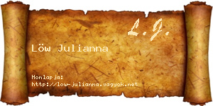 Löw Julianna névjegykártya